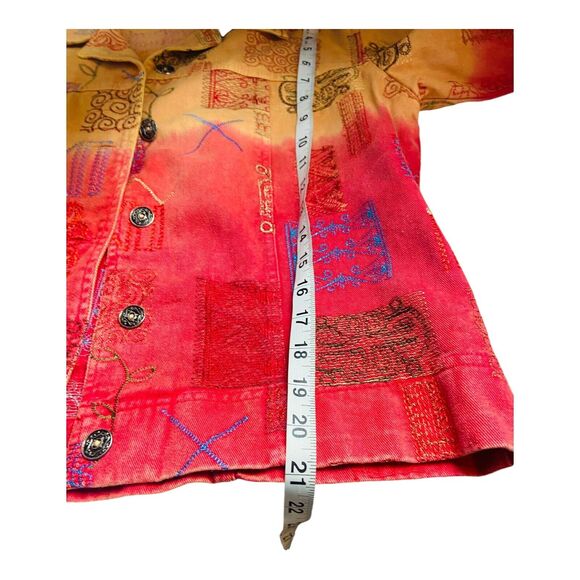 Vintage Coldwater Creek Womens Ombre Embroidery Geometric Button Jacket Small - Picture 7 of 8